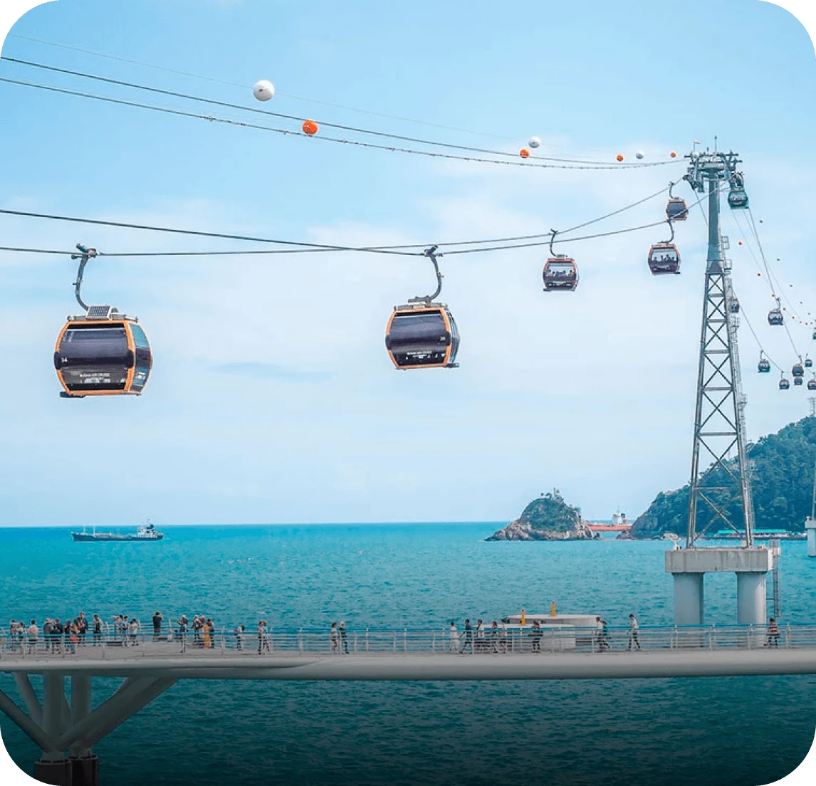 Location: songdo cable car and a coastal walk